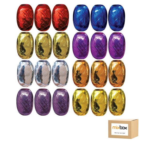 Mix Box 24 Pack Gift-Decor Curling Ribbon Mul-Colors(Each roll 5 mm x 10m)