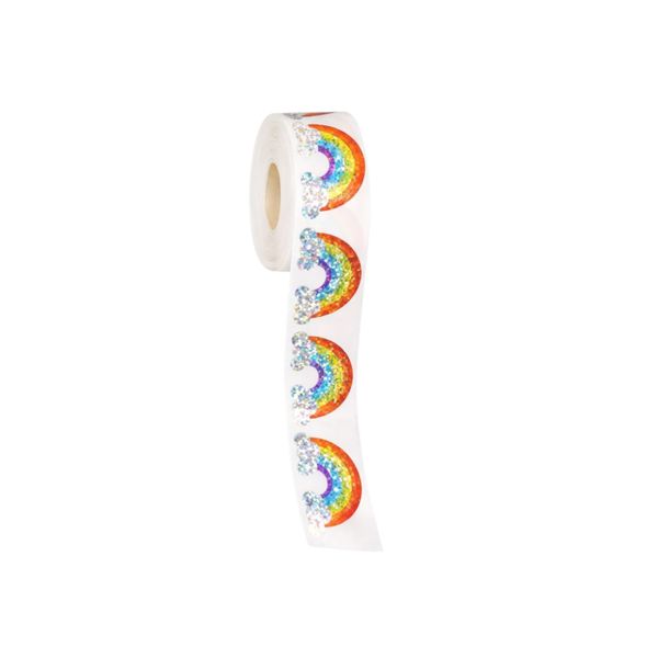 500 Piece Rainbow Glitter Stickers Roll With Clouds