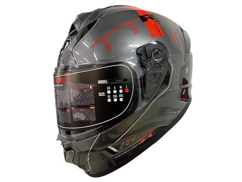 YOHE 977 8# Gloss Silver/Red Helmet