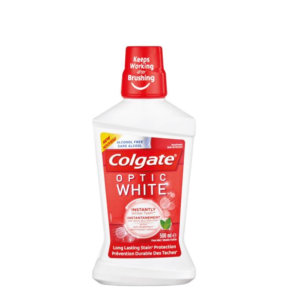 Colgate Optic White Mouthwash, Whitening - 500ml