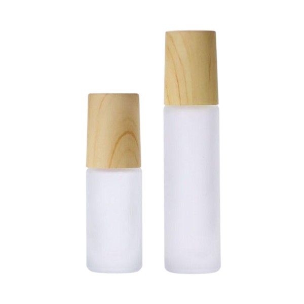 2 Piece - 5ml &amp; 10ml Refillable Frosted Vial With Ball - Transparent