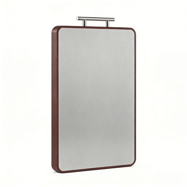 Premium Double-Sided Cutting Board - Ebony Wood &amp; Titanium
