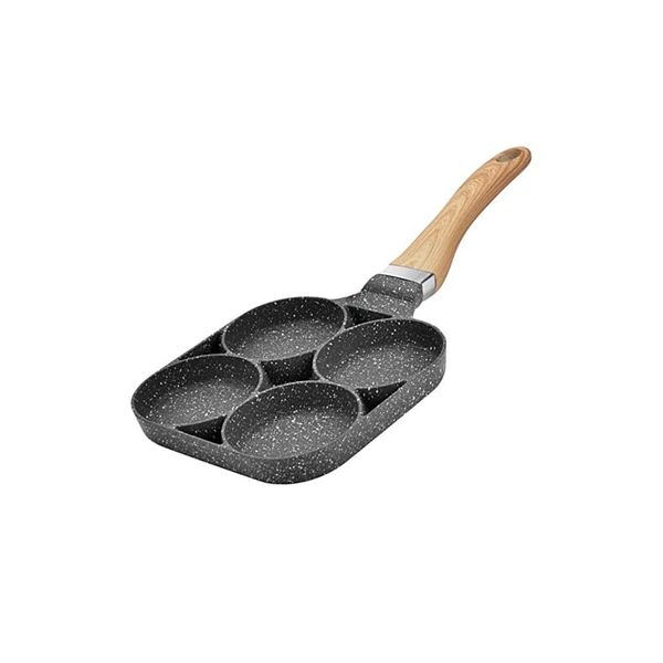 4-Hole Non-Stick Egg Pan - Multi-Use Fry Pan for Breakfast