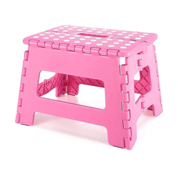 Home Folding Step Stool Lightweight Plastic Foldable Portable Handle Chair