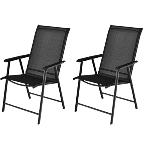Ultra-Light Folding Chairs with Armrests -Set of 2