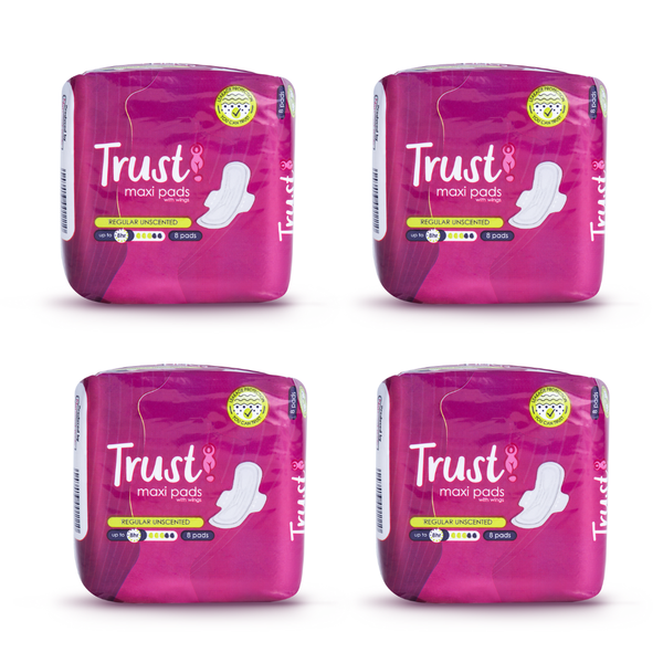 Trust Maxi Regular Unscented Sanitary Pads (4 packets x 8 pads)