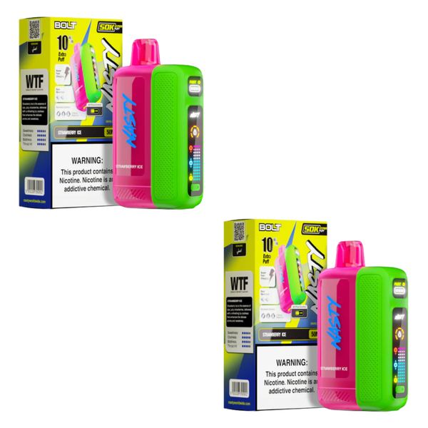 NastyBolt Hyperpuff 50000 Puffs Disposable Vape -Strawberry Ice (pack of 2)