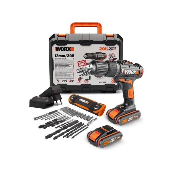 WORX Impact Drill 13MM 40 NM 1500RPM Cordless 20V Kit