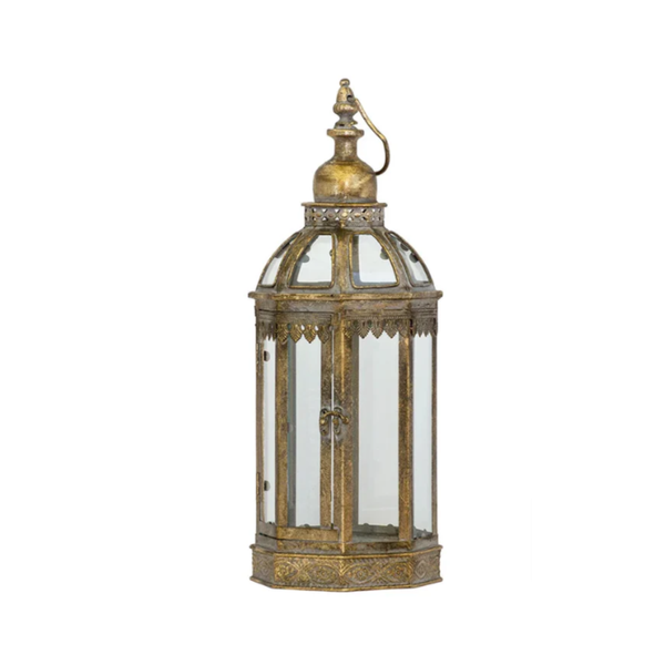 Classic 50x20cm Metal Lantern - Rising Moon Design for Indoor/Outdoor Decor