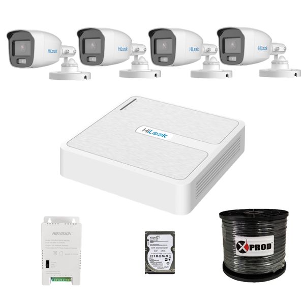 Hilook 4 Channel 1080p ColorVu Complete Kit