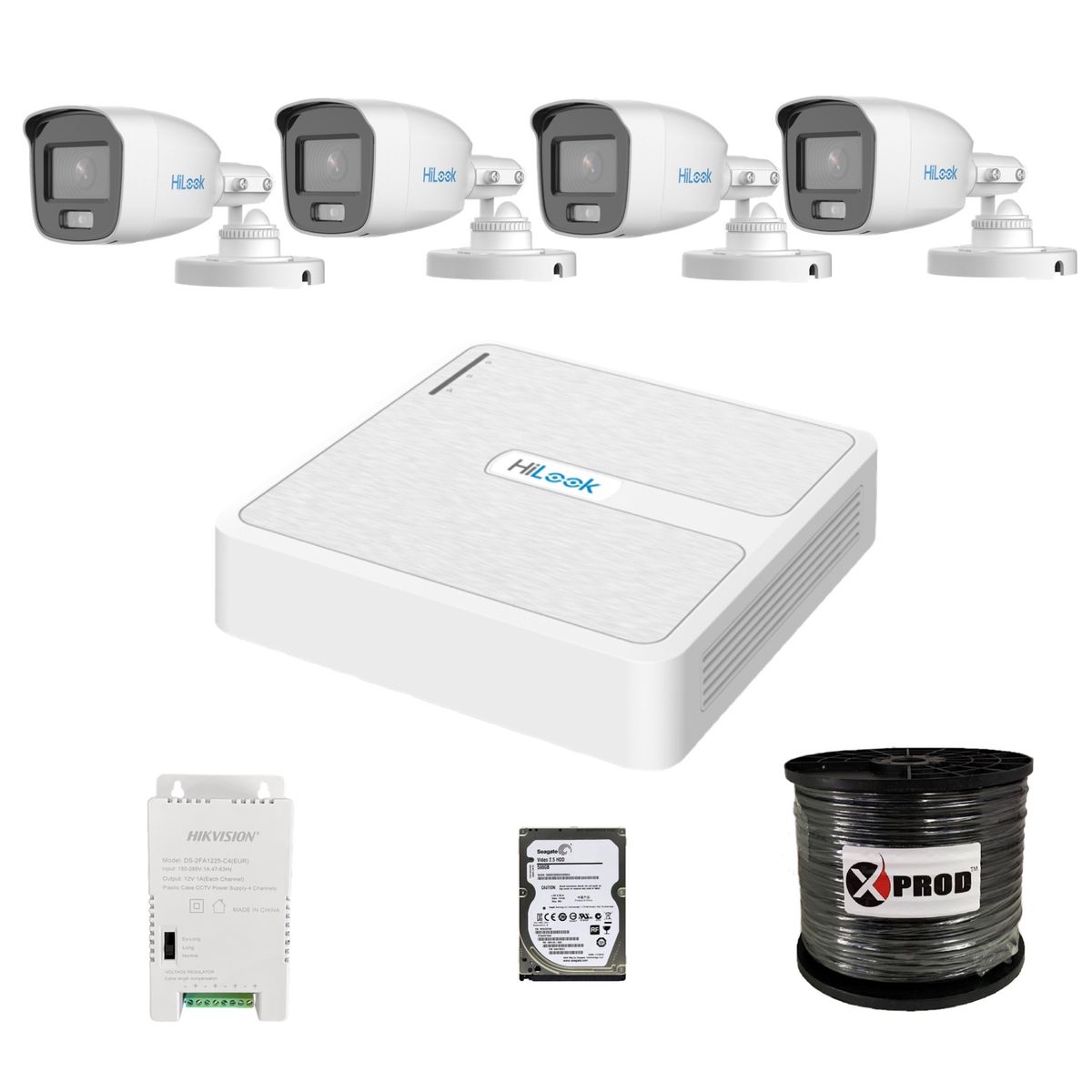 HiLook 4 Channel 1080p ColorVu Complete Kit