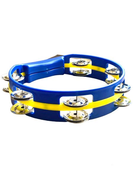 Vibrant Tambourine with Double Row Jingles