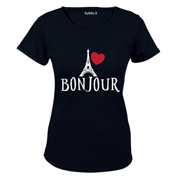 Bonjour - Eiffel Tower - White