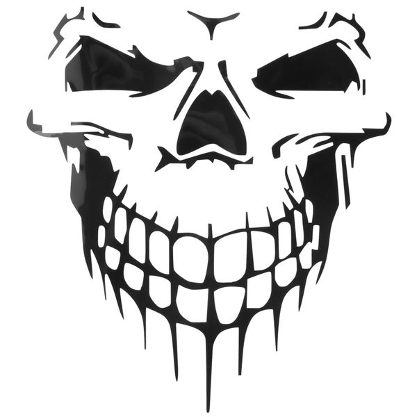 Car Sticker Tattoo Skull Skeleton Large Decorative (Black)