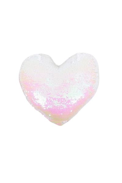 Shaped Sequin Heart Scatter Cushion, 40cm