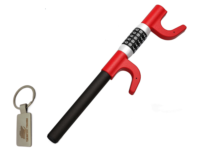Anti-Theft Keyless Password Double Hook Steering Lock Plus Keytag Tracker