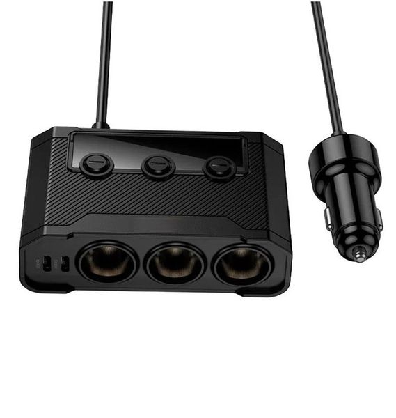240W High-Power Car Charger with 3-in-1 Socket &amp; LED Display Z64