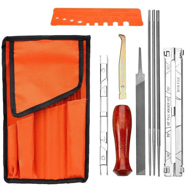 10 Pieces/Set Professional Household Chainsaw Chain Sharpening Kit with Bag