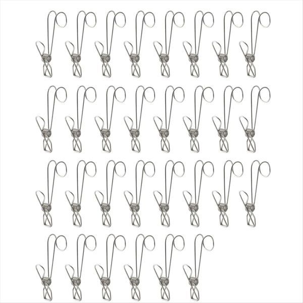 Long Tail Clip Long Tail Windproof Clothespins with Hooks 30pcs Stainless S