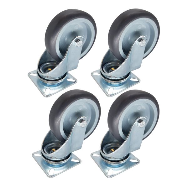 4 Pack Castor Wheel, 75mm, Swivel, Thermoplastic