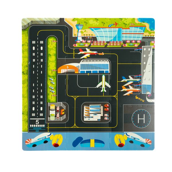 Airport Puzzle Play Mat (EVA Foam for Kids) - Interlocking Pieces