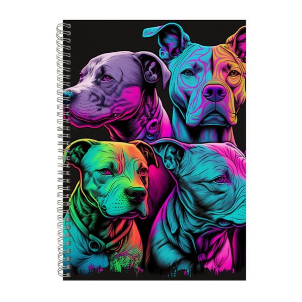 Neon Rainbow Pitbull Glow Notebook Animal Gift Idea Notepad Pad 113