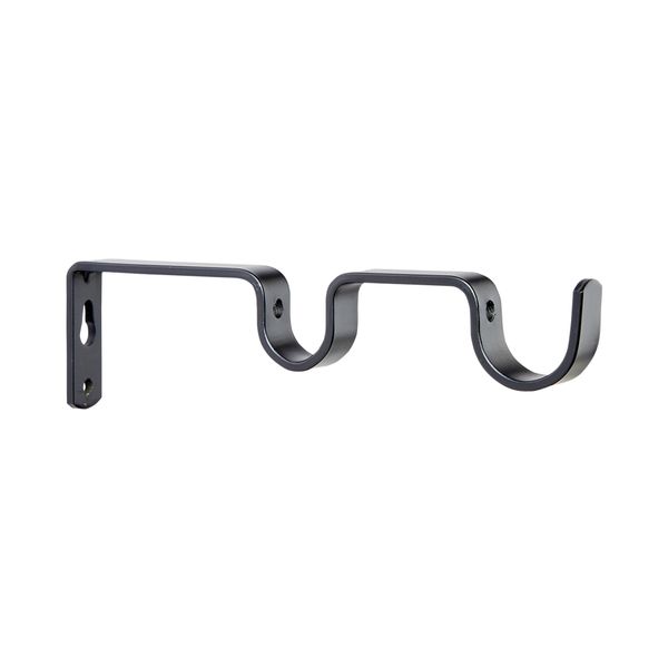 32/25mm Steel Rod Double Bracket Black