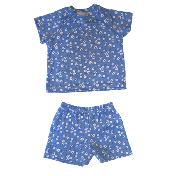 Toddler/Kids Summer Pajamas Set for Girls - Blue Flowers