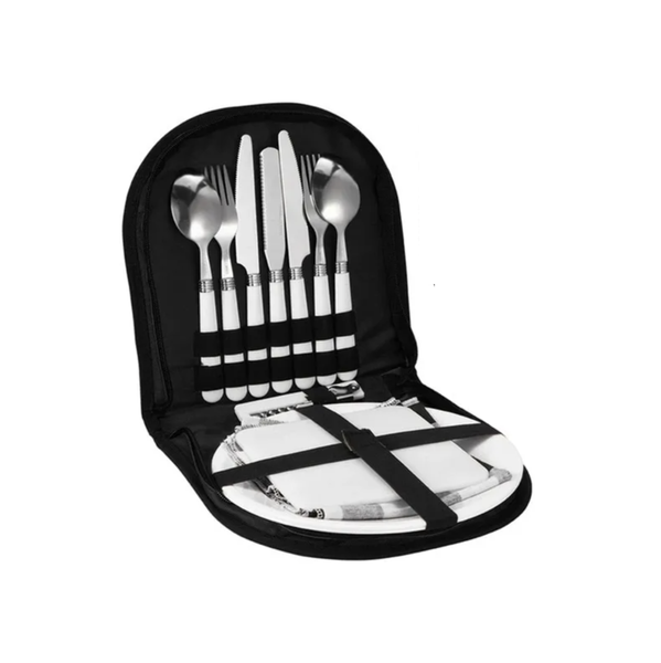 13 Piece Stainless Steel Camping &amp; Picnic Cutlery Set
