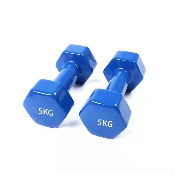 Fitness - Vinyl Dipped Dumbbells - Set of 2 - 5kg - Blue