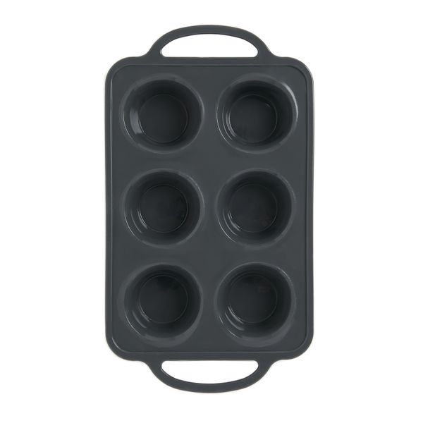 George &amp; Mason - Silicone Muffin Pan with Handles - Charcoal