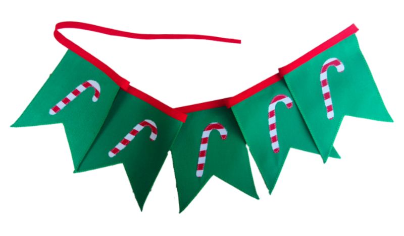 Christmas Bunting/flag/banner candy canes