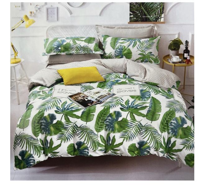 G4U 6 Piece Duvet Cover Set Big Flowers One Green