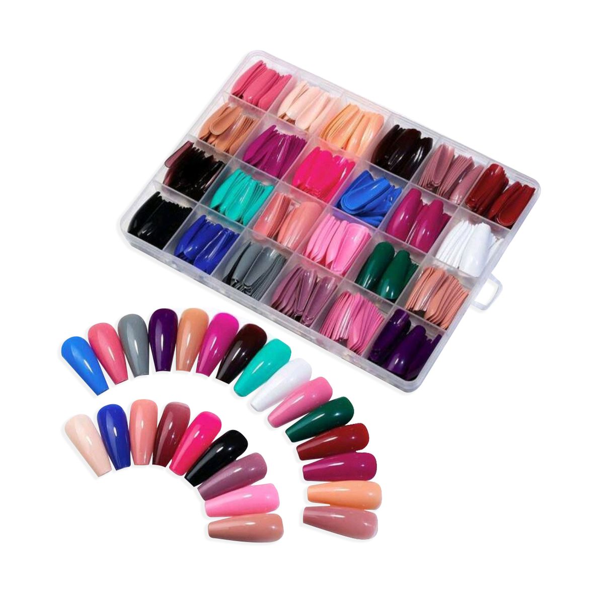 Long Coffin Mixed Stick On Nail Set Shop Today. Get it Tomorrow