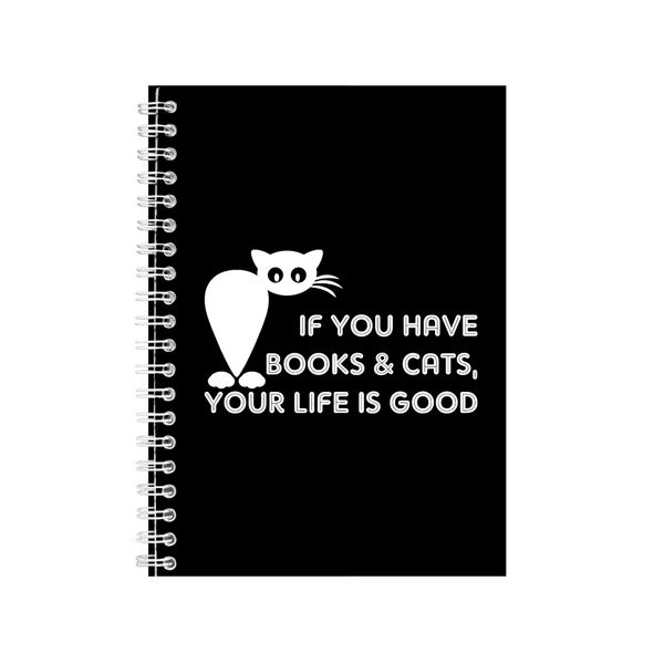 Books &amp; Cats Notebook Pet Gift Idea Writing Book Notepad Pad 42