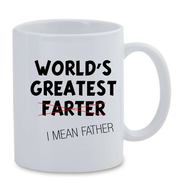 Worlds Best Father (Farter) Funny MUG - 330ml - Funny Dad Pun design