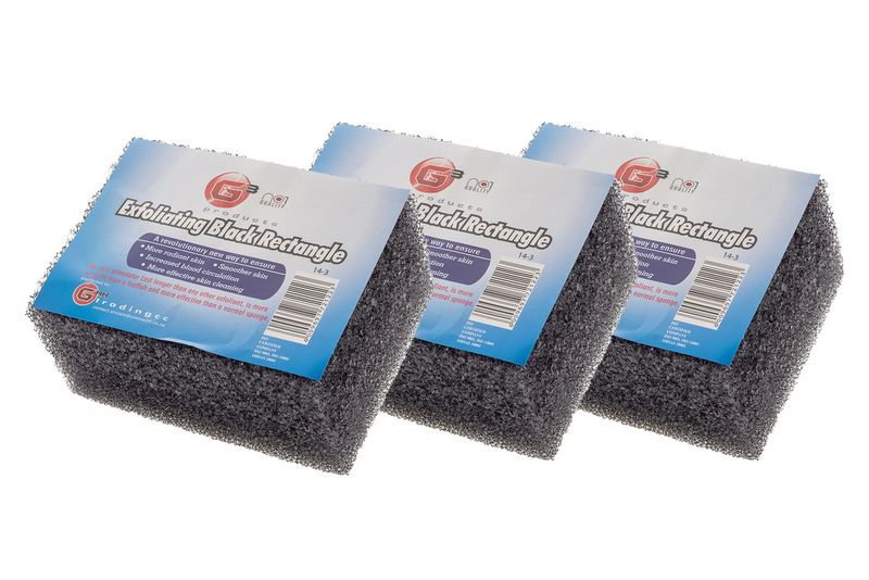 Exfoliating Bath Block (Black) - 3 pc