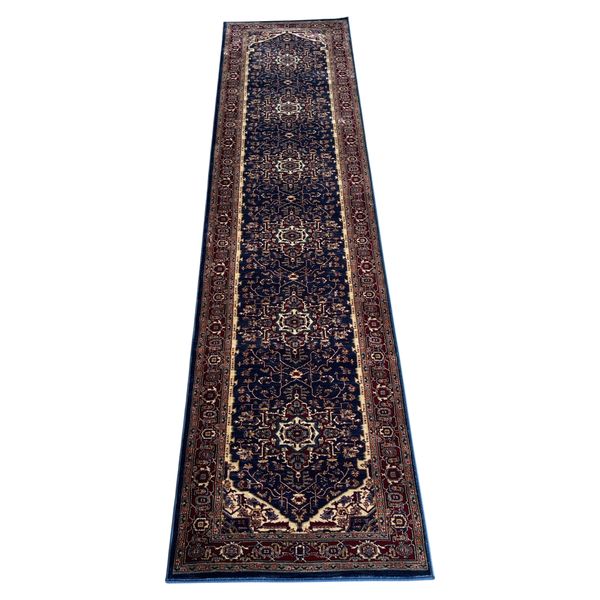 Persian Navy and Red Machine Woven Runner/Rug - 300 x 80 cm