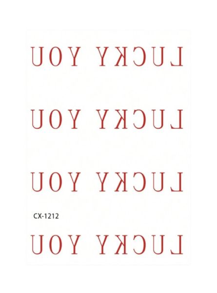 1 Piece - "LUCKY YOU" Design Temporary Tattoo Set - Red