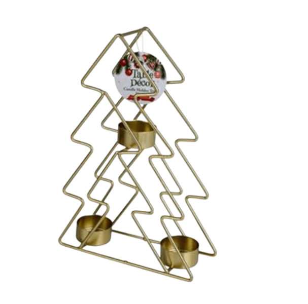 Xmas Candle Tree Holder Table Decor 24cm