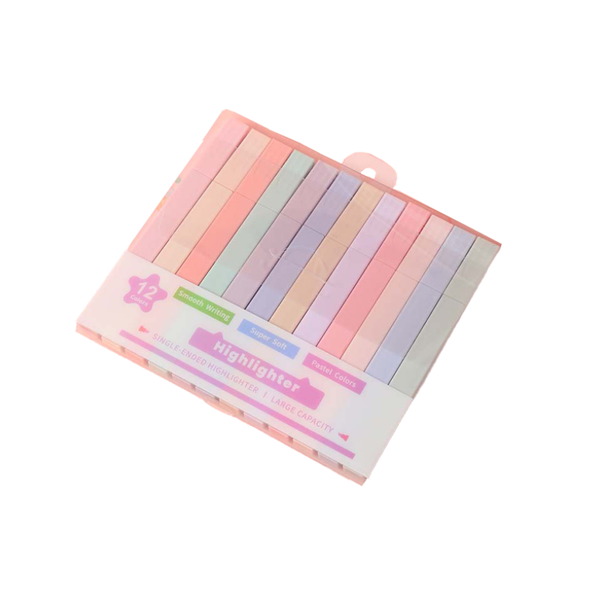 12PCS Single Head Fluorescent Pen Set, Eye Protection Color Key Marking Pen