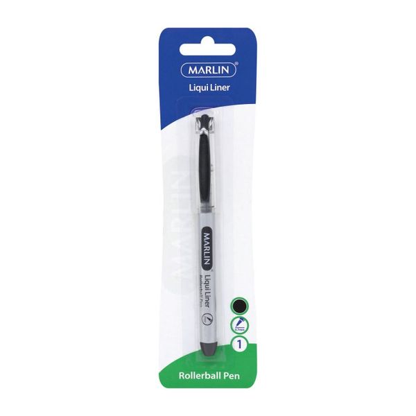 Marlin - Liqui-liners Roller Ball Pens 0.7mm -Blue (Pack Of 12)