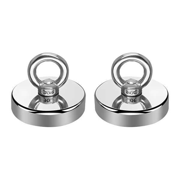 2pk Fishing Magnet 36Kg 32MM Single Sided Neodymium Metal Hook Sea Detector