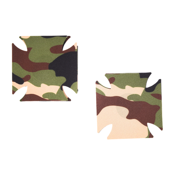 Up-Tape Yes Sir! CamoHearts - Army Green Love Shields - 5 Pairs Reusable Nipple Covers