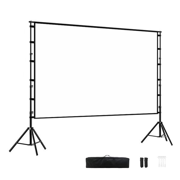 100-Inch Portable Projector Screen with Stand Includes Carry Bag