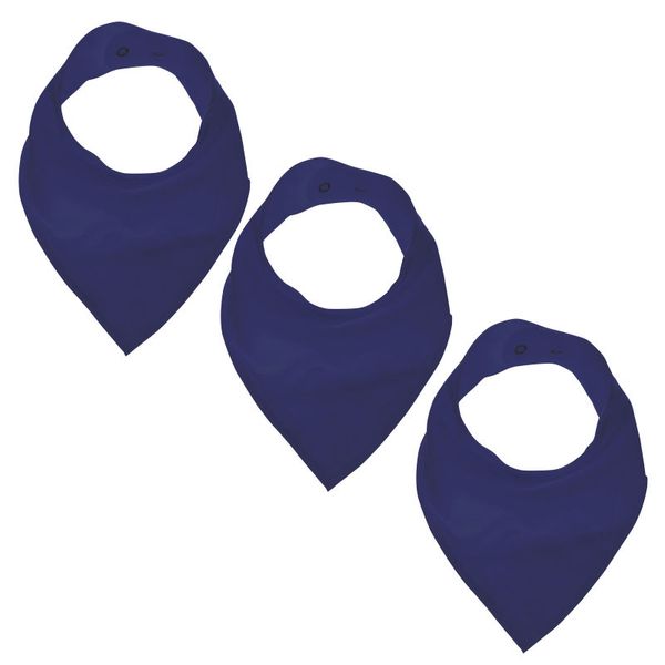 GingerBaby - Luxury Bandana Dribble Bib - Navy - 3 Pack