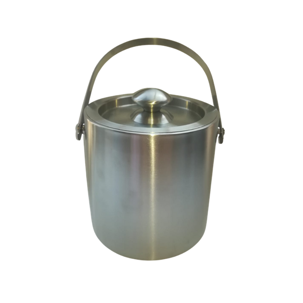 Stainless Steel Double Wall Ice Bucket With Handle And Lid