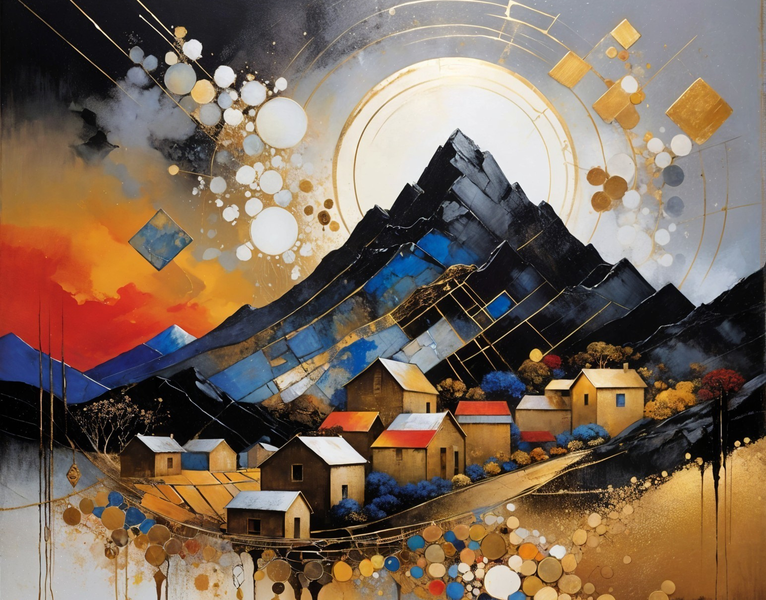 Modern Canvas Wall Art Home Decor - Golden Sunset 02
