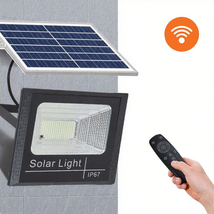 100W Solar Flood Light LED with Remote Control Outside Light Wall Mounted