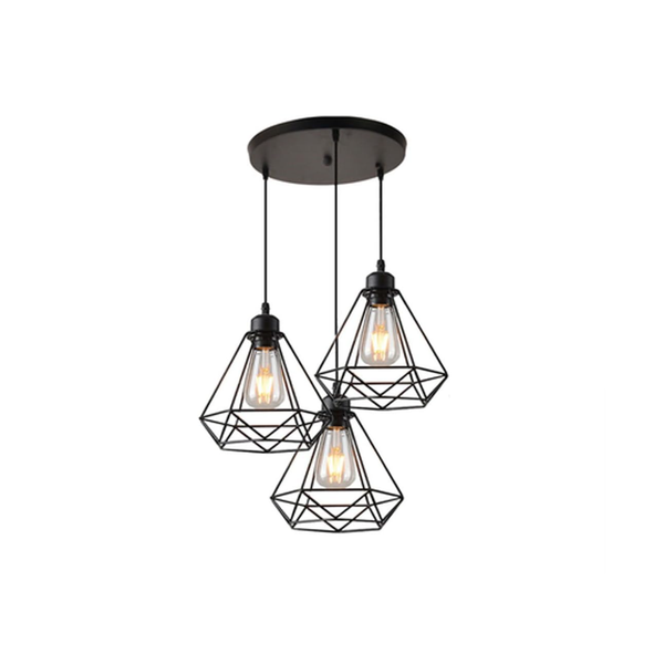 3 Retro Shade Cage Industrial Lamps